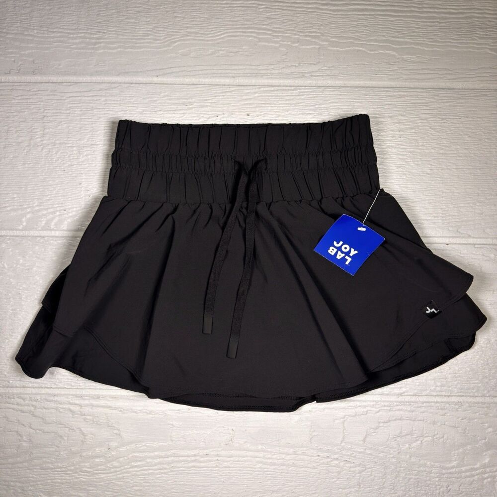 JoyLab Women’s XS Black Athletic Skort Built In Shorts Tennis Running NWT